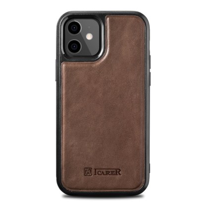 Etui ICarer Leather Oil Wax do iPhone 12 mini brązowy