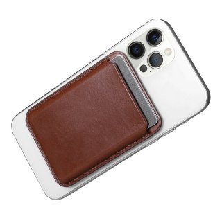 Magnetyczne etui ICarer skórzane na karty do iPhone 12 / 13 (Pro / Max / Mini) (kompatybilne z MagSafe) brązowy