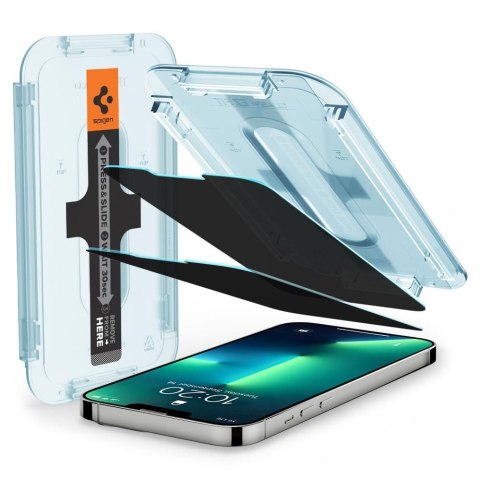 2x Szkło Hartowane Spigen Glas.tr "Ez Fit" 2-pack Iphone 13 / 13 Pro Privacy