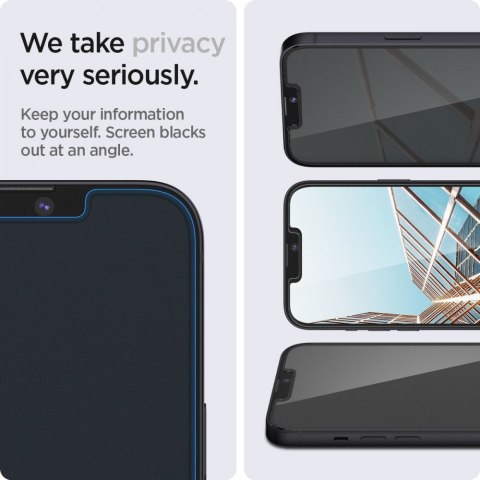 2x Szkło Hartowane Spigen Glas.tr "Ez Fit" 2-pack Iphone 13 / 13 Pro Privacy