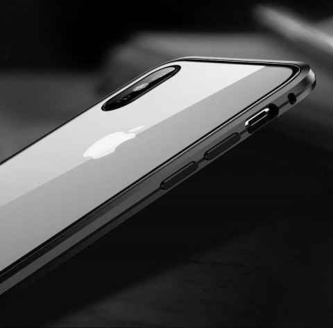 Wozinsky Full Magnetic Case magnetyczne etui 360 pokrowiec na przód i tył z wbudowanym szkłem Samsung Galaxy A72 4G czarno-przez