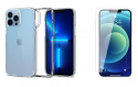 Etui Spigen Ultra Hybrid Crystal Clear + Szkło Płaskie do iPhone 13 Pro