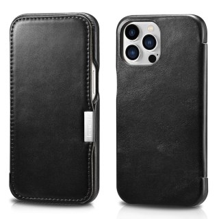 Etui ICarer Metal Clip Vintage Folio do iPhone 13 Pro Max czarny