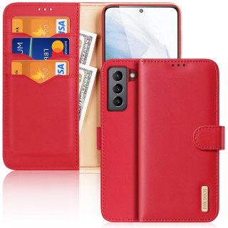 Etui Hivo Dux Ducis skórzane z klapką do Samsung Galaxy S21 FE czerwony