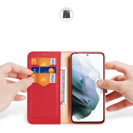 Etui Hivo Dux Ducis skórzane z klapką do Samsung Galaxy S21 FE czerwony