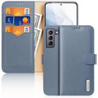 Etui Hivo Dux Ducis skórzane z klapką do Samsung Galaxy S21 FE niebieski