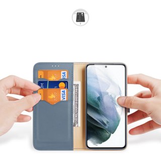 Etui Hivo Dux Ducis skórzane z klapką do Samsung Galaxy S21 FE niebieski