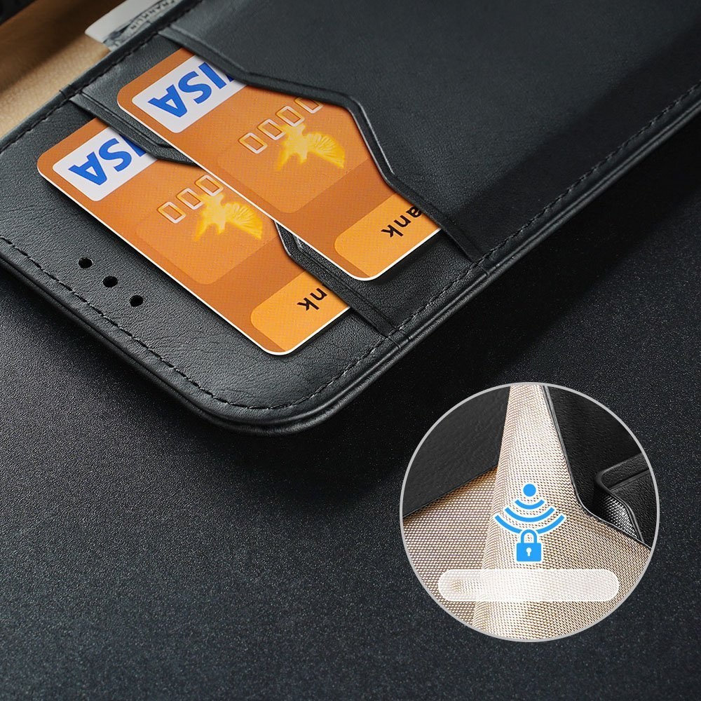 Etui Hivo Dux Ducis skórzane z klapką do iPhone 13 Pro Max czarny