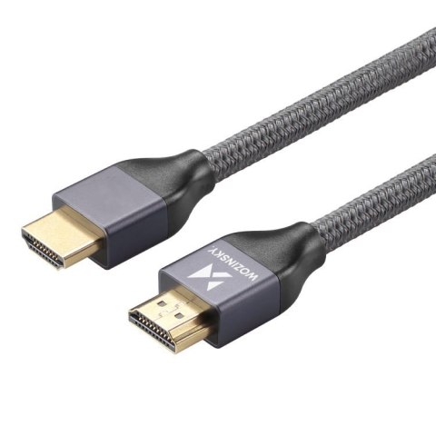 Wozinsky kabel HDMI 2.1 8K 60 Hz 48 Gbps / 4K 120 Hz / 2K 144 Hz 1m srebrny (WHDMI-10)