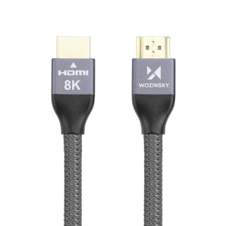 Wozinsky kabel HDMI 2.1 8K 60 Hz 48 Gbps / 4K 120 Hz / 2K 144 Hz 5m srebrny (WHDMI-50)