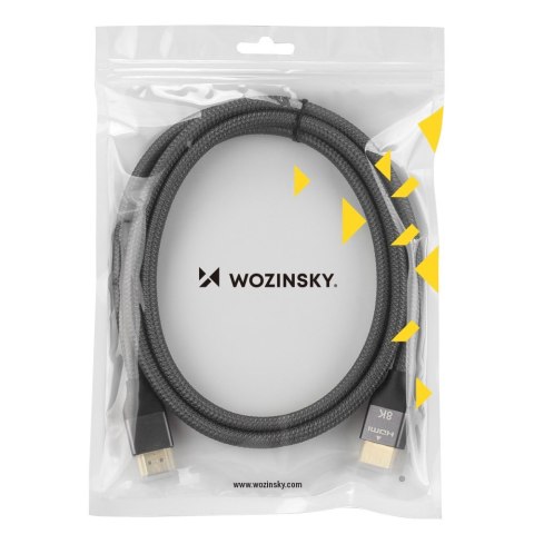 Wozinsky kabel HDMI 2.1 8K 60 Hz 48 Gbps / 4K 120 Hz / 2K 144 Hz 5m srebrny (WHDMI-50)
