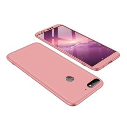 Etui na całą obudowę przód + tył do Huawei Y7 Prime 2018 różowy