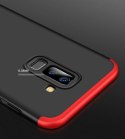 Etui na całą obudowę przód + tył do Samsung Galaxy A6 Plus 2018 czarno-czerwony