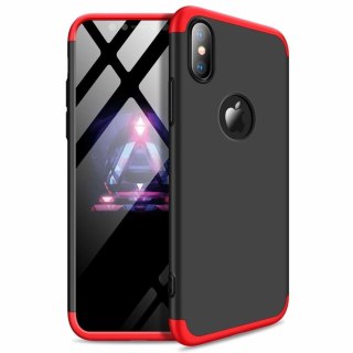 Etui na całą obudowę przód + tył do iPhone XR czarno-czerwony