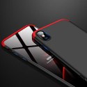 Etui na całą obudowę przód + tył do iPhone XS Max czarno-czerwony