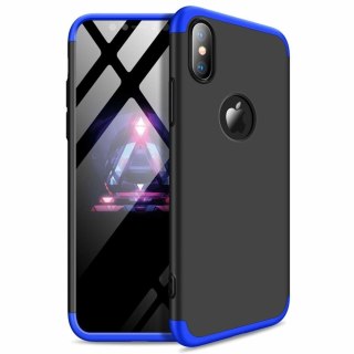 Etui na całą obudowę przód + tył do iPhone XS Max czarno-niebieski