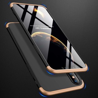 Etui na całą obudowę przód + tył do iPhone XS Max czarno-złoty