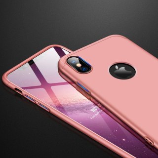 Etui na całą obudowę przód + tył do iPhone XS Max różowy