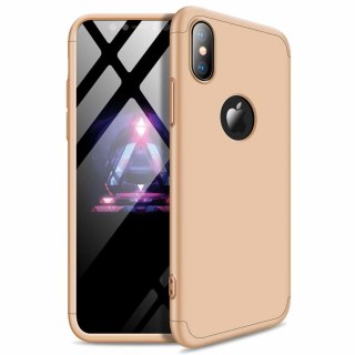 Etui na całą obudowę przód + tył do iPhone XS Max złoty