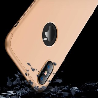 Etui na całą obudowę przód + tył do iPhone XS Max złoty