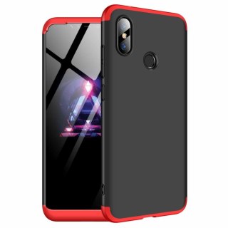 Etui na całą obudowę przód + tył do Xiaomi Redmi Note 6 Pro czarno-czerwony