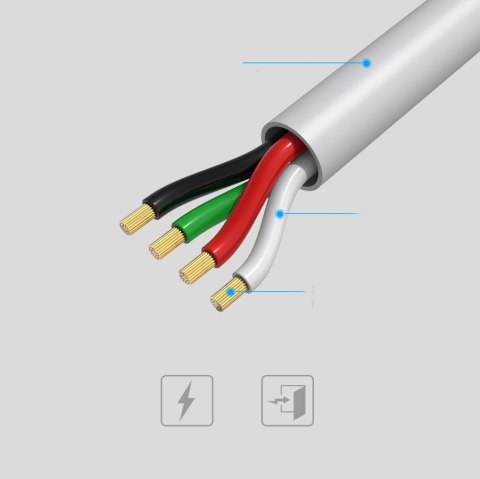 Kabel USB / micro USB 2.1A 1M Remax Suji biały