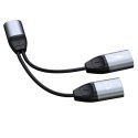 Adapter słuchawkowy przejściówka ze złącza Lightning na 2x Lightning do muzyki i ładowania szary (L17i gray)