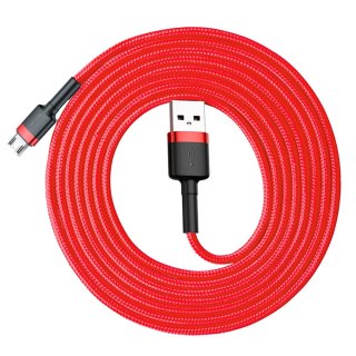 Baseus Cafule Cable wytrzymały nylonowy kabel przewód USB / micro USB QC3.0 1.5A 2M czerwony (CAMKLF-C09)