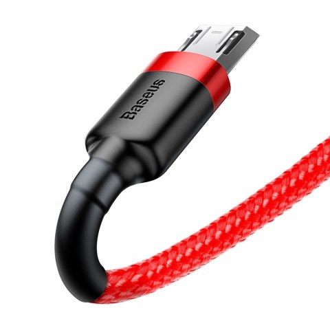 Baseus Cafule Cable wytrzymały nylonowy kabel przewód USB / micro USB QC3.0 1.5A 2M czerwony (CAMKLF-C09)