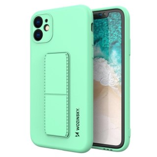 Wozinsky Kickstand Case elastyczne silikonowe etui z podstawką Samsung Galaxy A22 4G miętowy