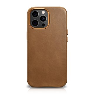 Etui ICarer Leather Oil Wax pokryte naturalną skórą do iPhone 13 Pro brązowy (kompatybilne z MagSafe)