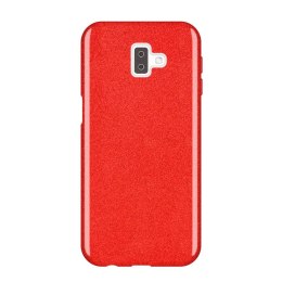 Błyszczące etui pokrowiec z brokatem do Samsung Galaxy J6 Plus 2018 czerwony