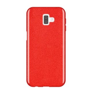 Błyszczące etui pokrowiec z brokatem do Samsung Galaxy J6 Plus 2018 czerwony