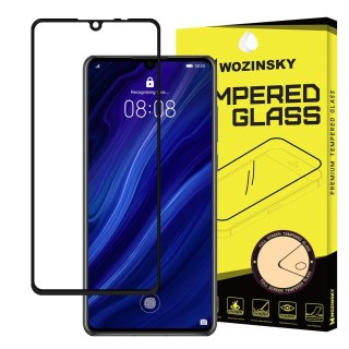 Super wytrzymałe szkło hartowane Full Glue na cały ekran z ramką do Huawei P30 czarny