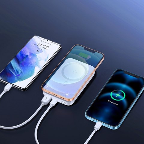 Joyroom power bank 10000mAh 20W Power Delivery Quick Charge magnetyczna ładowarka bezprzewodowa Qi 15W do iPhone kompatybilna z 