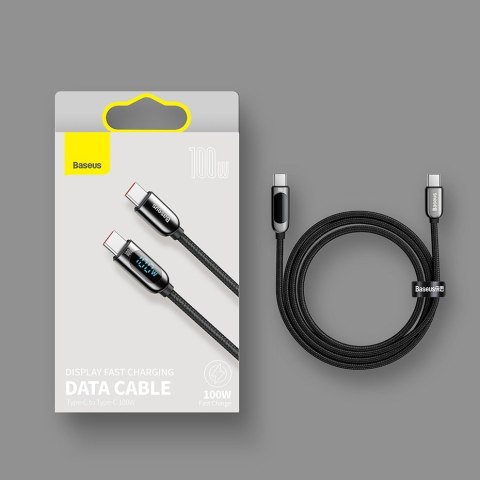 KABEL USB-C BASEUS Z MIERNIKIEM SZYBKIE ŁADOWANIE TYP-C 100W QC 4.0 5A 2M