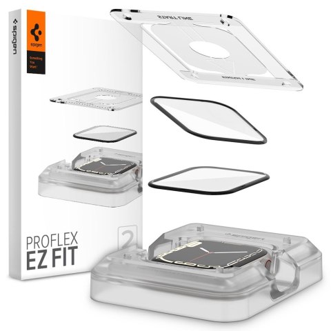 SZKŁO HYBRYDOWE SPIGEN PROFLEX "EZ FIT" 2-PACK APPLE WATCH 7 (41 MM)