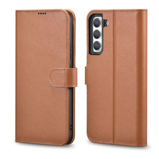 Etui ICarer Haitang Leather Wallet Case do Samsung Galaxy S22 Plus brązowy