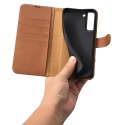 Etui ICarer Haitang Leather Wallet Case do Samsung Galaxy S22 Plus brązowy