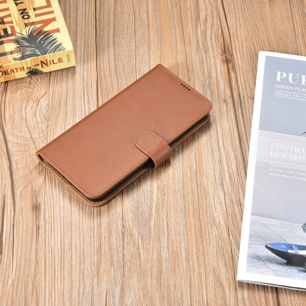 Etui ICarer Haitang Leather Wallet Case do Samsung Galaxy S22 Plus brązowy