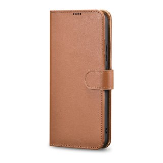 Etui ICarer Haitang Leather Wallet Case do Samsung Galaxy S22 Ultra brązowy