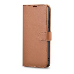 Etui ICarer Haitang Leather Wallet Case do Samsung Galaxy S22 brązowy