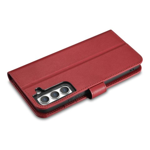 Etui ICarer Haitang Leather Wallet Case do Samsung Galaxy S22 czerwony