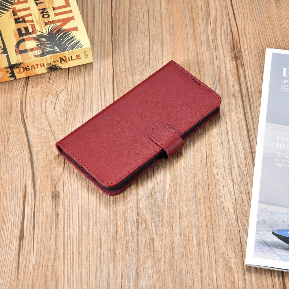 Etui ICarer Haitang Leather Wallet Case do Samsung Galaxy S22 czerwony