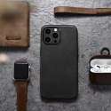 Etui ICarer Leather Oil Wax do iPhone 13 Pro czarny (kompatybilne z MagSafe)