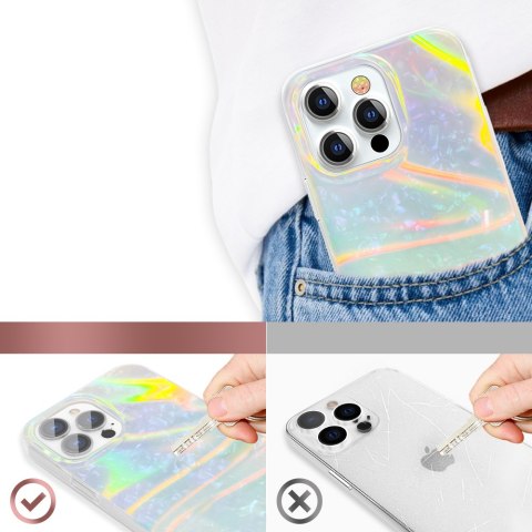 Kingxbar Shell Series luksusowe eleganckie etui na iPhone 13 Pro perłowy-miętowy