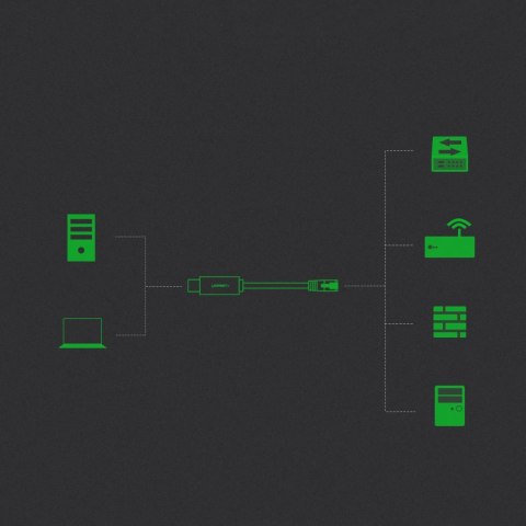Ugreen kabel konsolowy przejściówka USB - Ethernet RJ45 1,5m czarny (CM204)