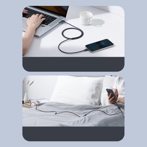 Baseus Crystal Shine Series kabel przewód USB do szybkiego ładowania i transferu danych USB Typ A - Lightning 2,4A 1,2m fioletow