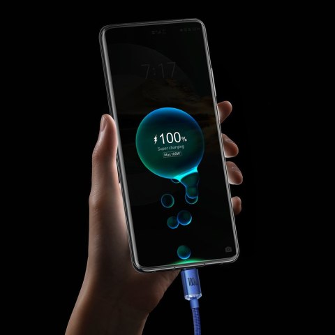 Baseus Crystal Shine Series kabel przewód USB do szybkiego ładowania i transferu danych USB Typ A - USB Typ C 100W 1,2m czarny (