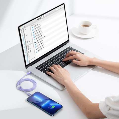 Baseus Crystal Shine Series kabel przewód USB do szybkiego ładowania i transferu danych USB Typ C - Lightning 20W 1,2m fioletowy